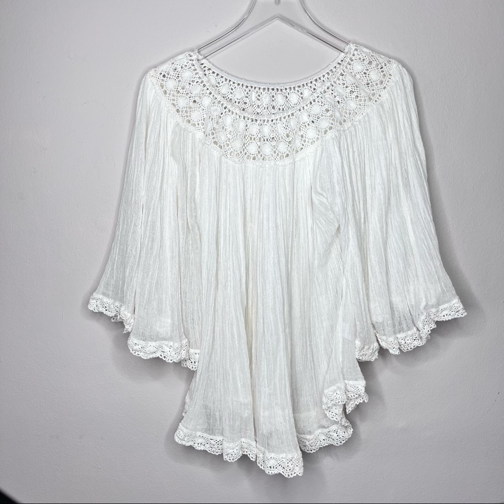 JEN'S PIRATE BOOTY for FREE PEOPLE LACE BOHO TOP Small
